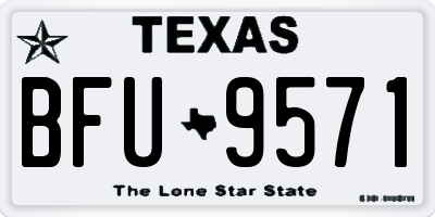 TX license plate BFU9571