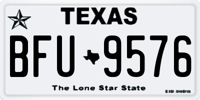 TX license plate BFU9576