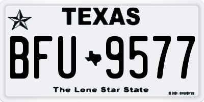 TX license plate BFU9577