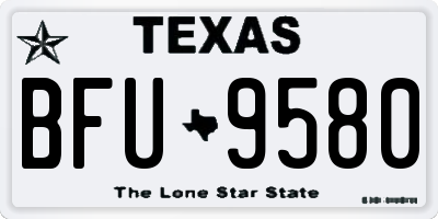 TX license plate BFU9580