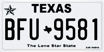 TX license plate BFU9581