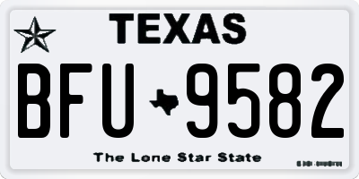 TX license plate BFU9582