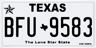 TX license plate BFU9583