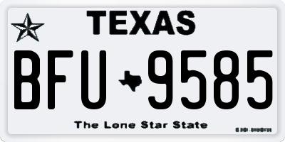 TX license plate BFU9585