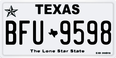 TX license plate BFU9598