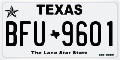 TX license plate BFU9601