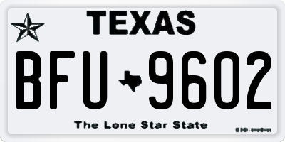 TX license plate BFU9602
