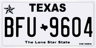TX license plate BFU9604
