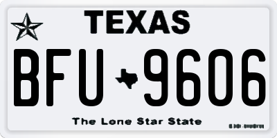 TX license plate BFU9606