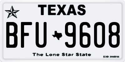 TX license plate BFU9608