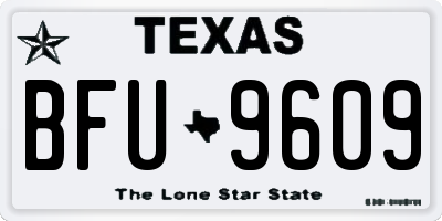 TX license plate BFU9609