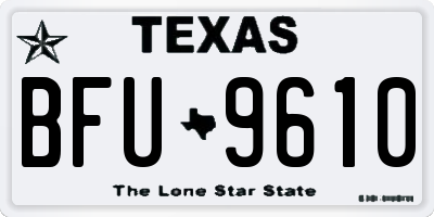 TX license plate BFU9610