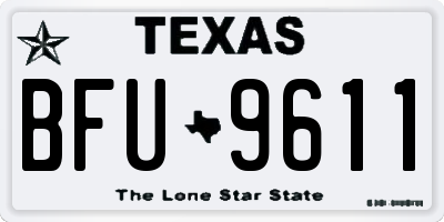 TX license plate BFU9611