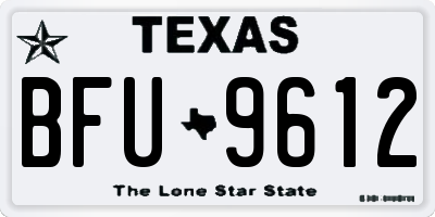 TX license plate BFU9612