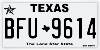 TX license plate BFU9614