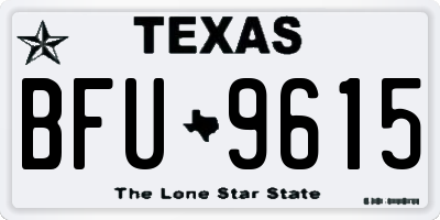 TX license plate BFU9615