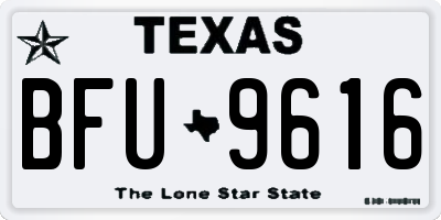 TX license plate BFU9616