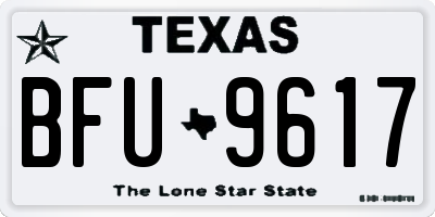 TX license plate BFU9617