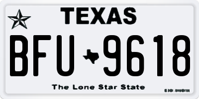 TX license plate BFU9618