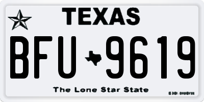 TX license plate BFU9619
