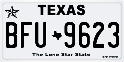 TX license plate BFU9623