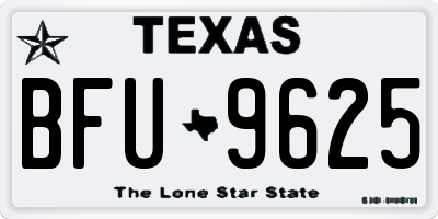 TX license plate BFU9625