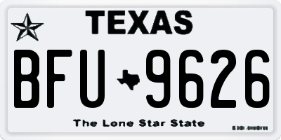 TX license plate BFU9626