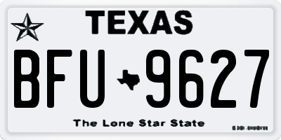 TX license plate BFU9627