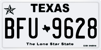 TX license plate BFU9628