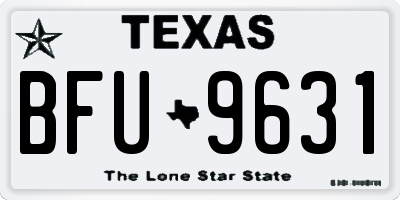 TX license plate BFU9631