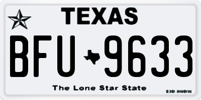 TX license plate BFU9633