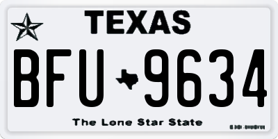 TX license plate BFU9634