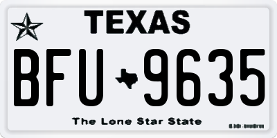 TX license plate BFU9635