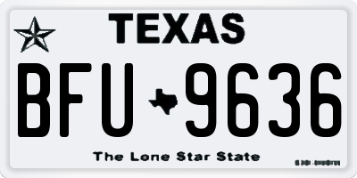 TX license plate BFU9636