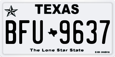 TX license plate BFU9637