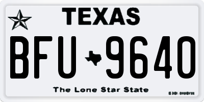TX license plate BFU9640