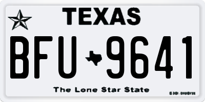TX license plate BFU9641
