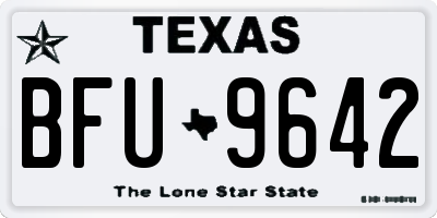 TX license plate BFU9642