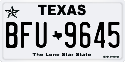 TX license plate BFU9645