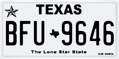 TX license plate BFU9646