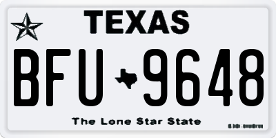 TX license plate BFU9648
