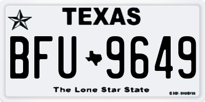 TX license plate BFU9649