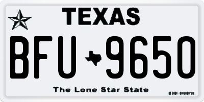 TX license plate BFU9650