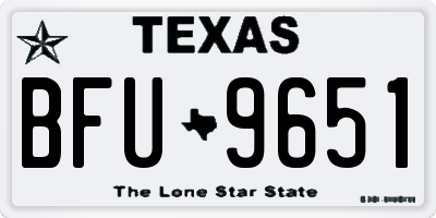 TX license plate BFU9651