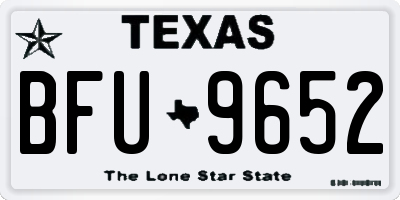 TX license plate BFU9652