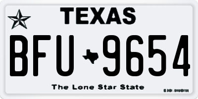 TX license plate BFU9654