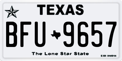 TX license plate BFU9657