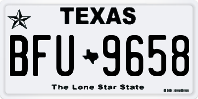 TX license plate BFU9658
