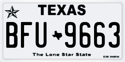 TX license plate BFU9663