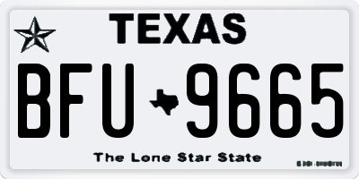 TX license plate BFU9665